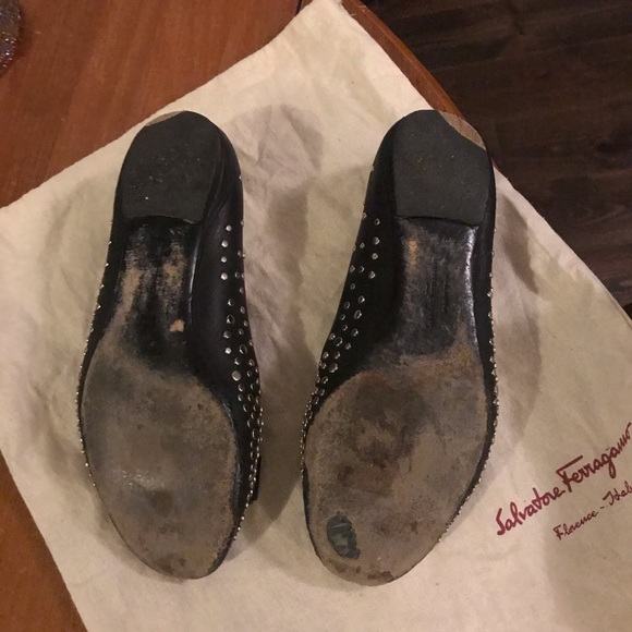 Salvatore Ferragamo ballet flats black leather - Picture 3 of 5